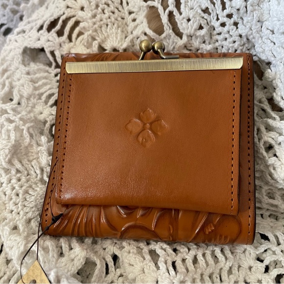 PATRICIA NASH Wallet Reiti Bi-Fold Tooled Brown Leather RFID Cognac - Picture 2 of 7